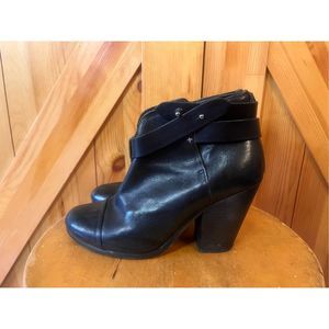 Rag & Bone Harrow Leather Booties In Black Size: 37 (US 7)